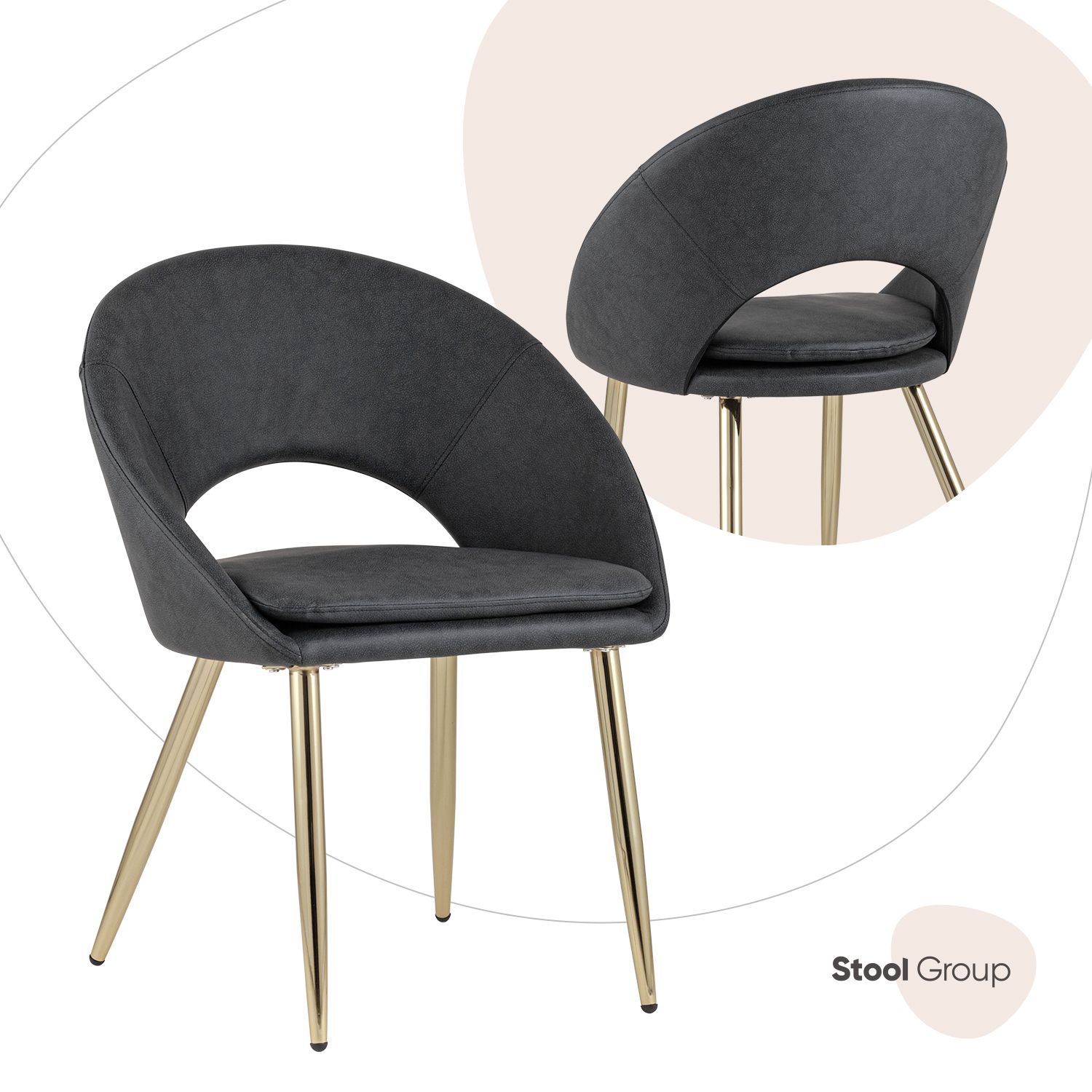 

Стул Stool Group Кензи, серый/золотой, Кензи