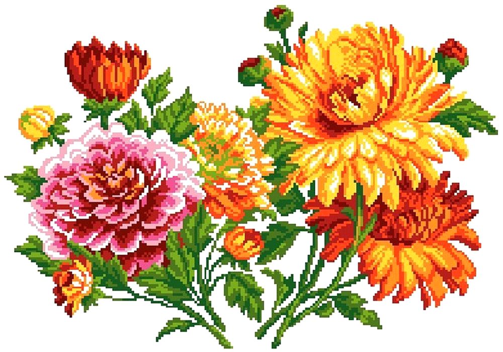 

Рисунок на ткани Цветочный фейерверк