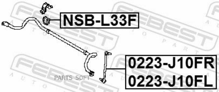 

FEBEST NSBL33F ВТУЛКА ПЕРЕДНЕГО СТАБИЛИЗАТОРА D23