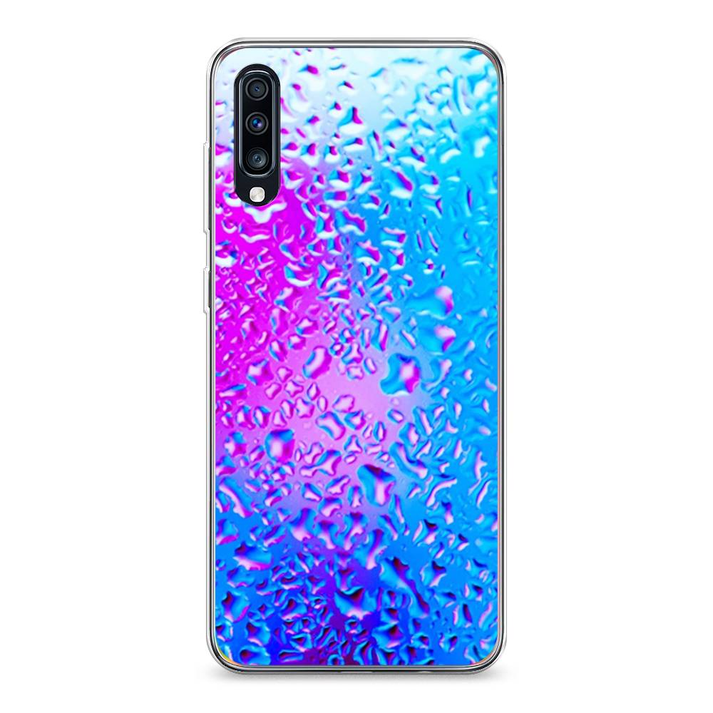 

Чехол на Samsung Galaxy A70 "Капли на стекле", Голубой;розовый, 28150-3