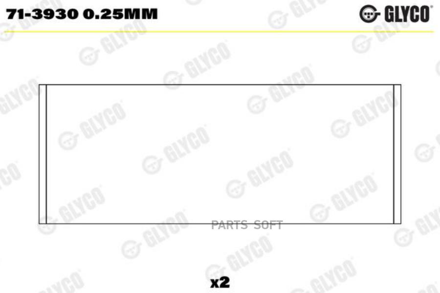 

GLYCO 713930025MM Вкладыши ДВС шатунные (на 1 шейку)