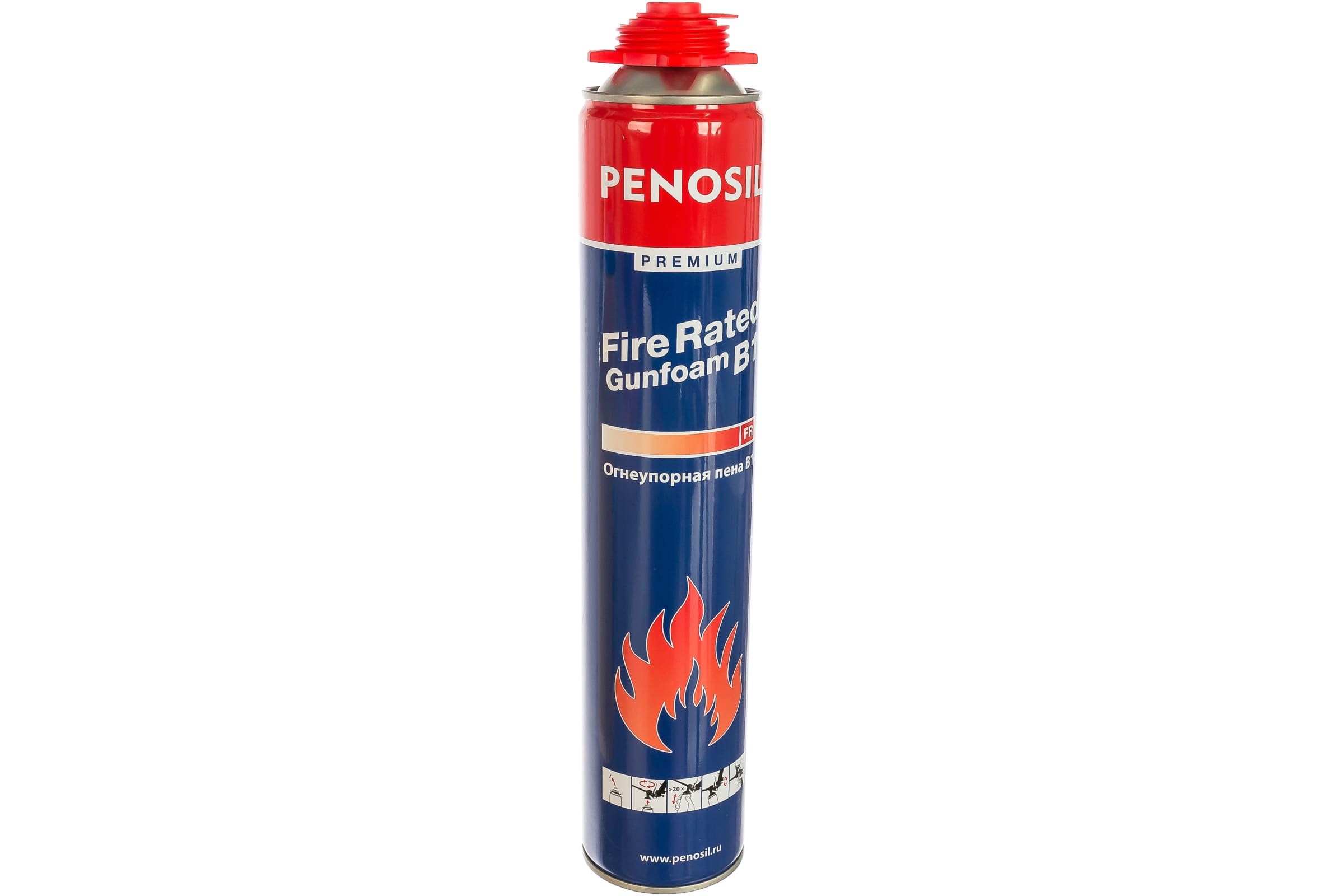 Огнеупорная профессиональная монтажная пена Penosil Premium Fire Rated Gunfoam B1 720 ml A