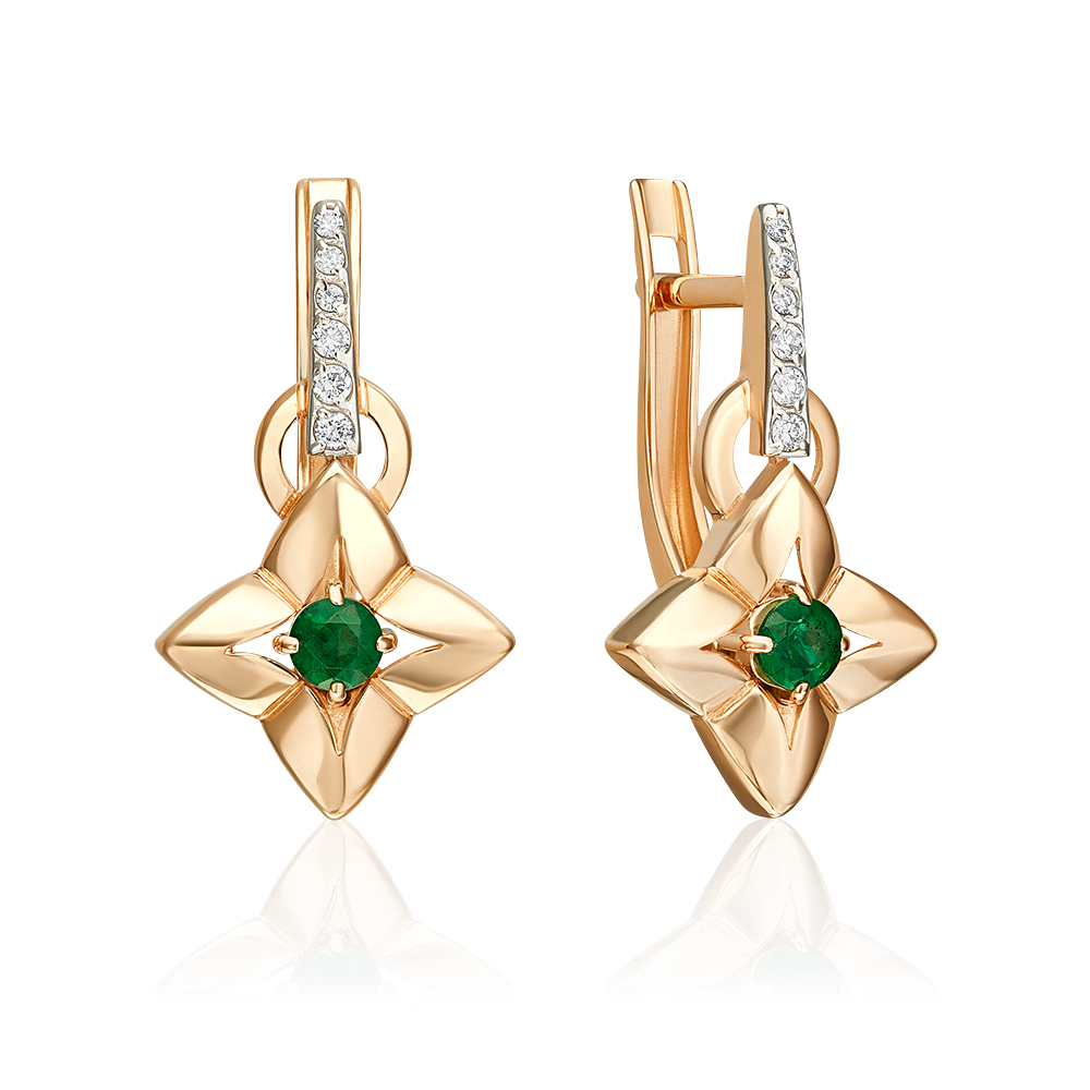 

Серьги из золота PLATINA jewelry 02-5494-00-106-1110, изумруд/бриллиант, 02-5494-00-106-1110