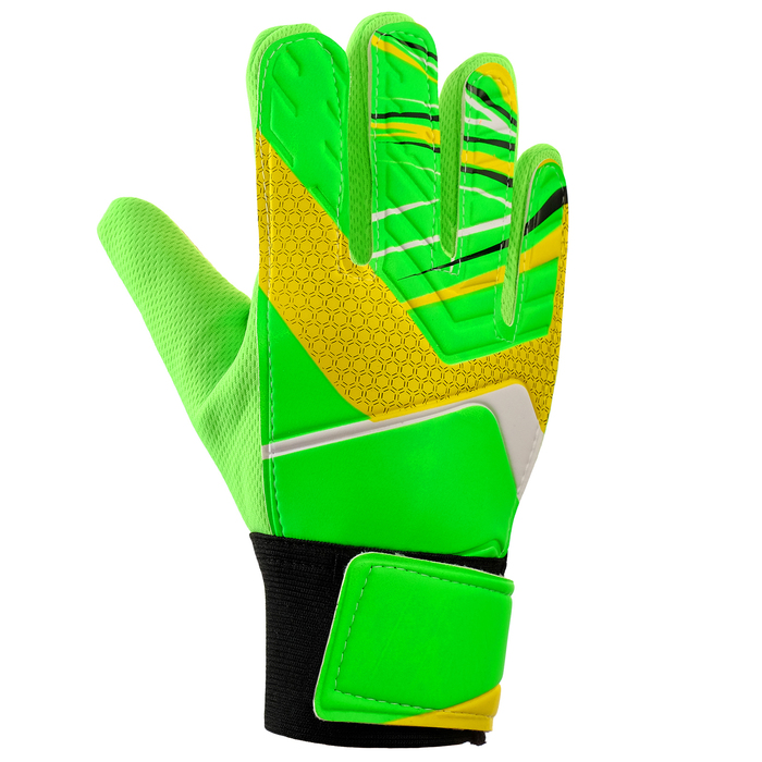 Перчатки вратарские, размер 9, цвет зелёный