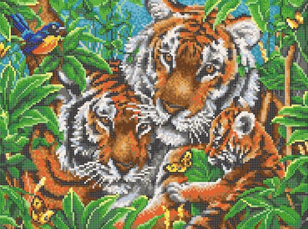 

Рисунок на ткани Тигры