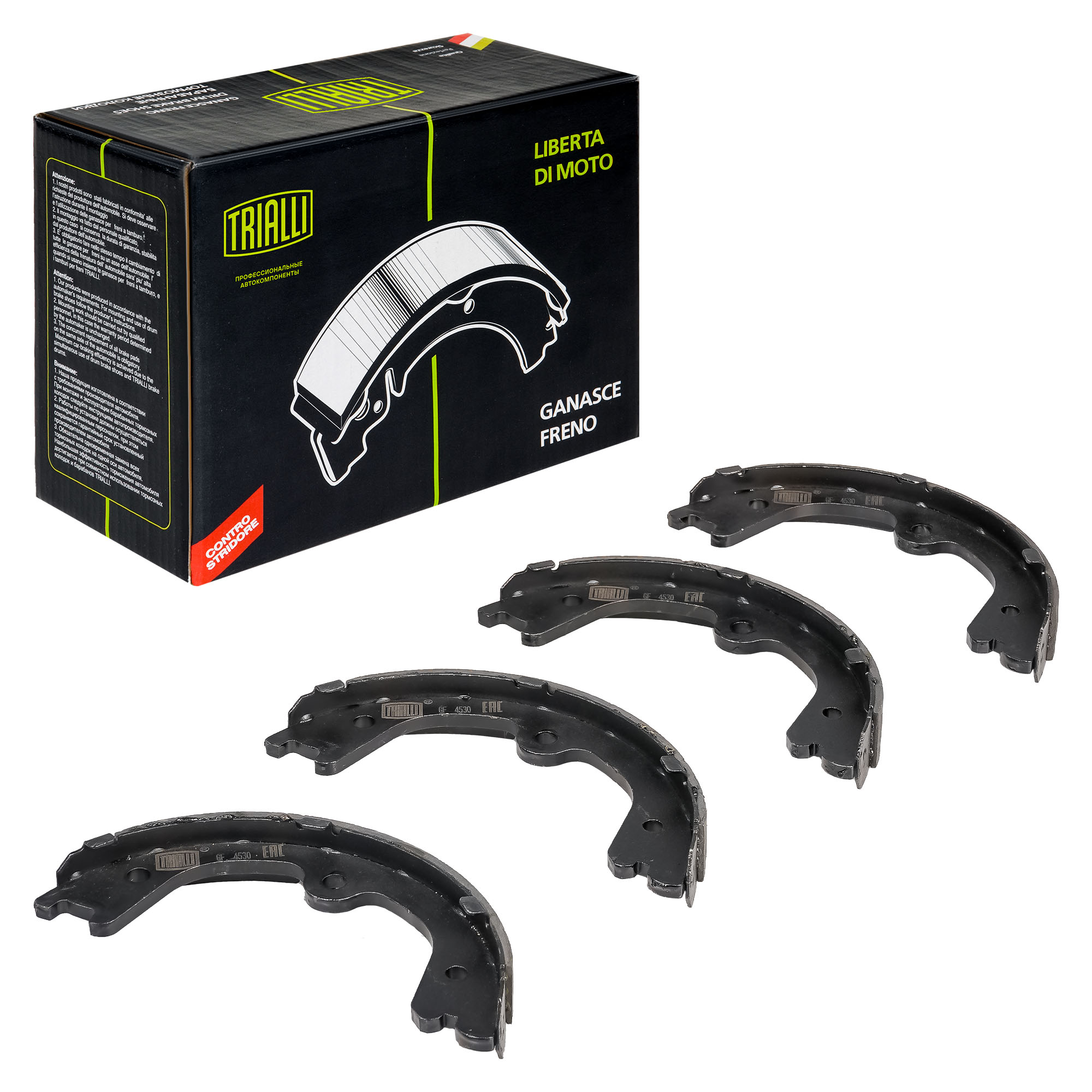 

Тормозные колодки Trialli барабанные стояночного тормоза 190x3 GF 4530