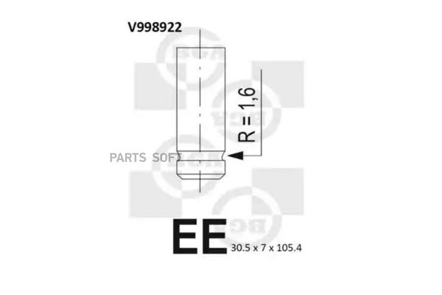 

BGA V998922 КЛАПАН 30.5x7x105.4 MER S203/W203/CL203/W211 1.8 16V (M271) 02- IN