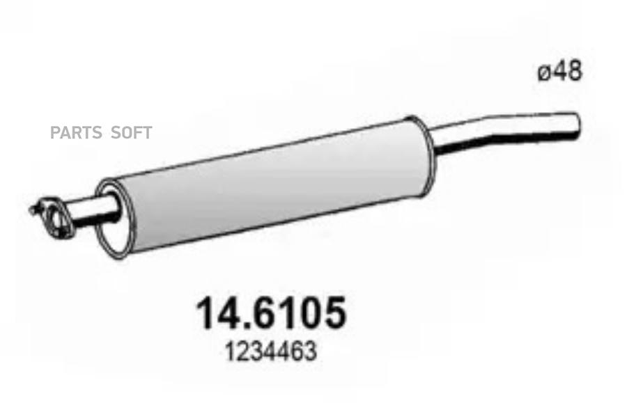 

ASSO 14.6105 Средний глушитель выхлопных газов () 1шт