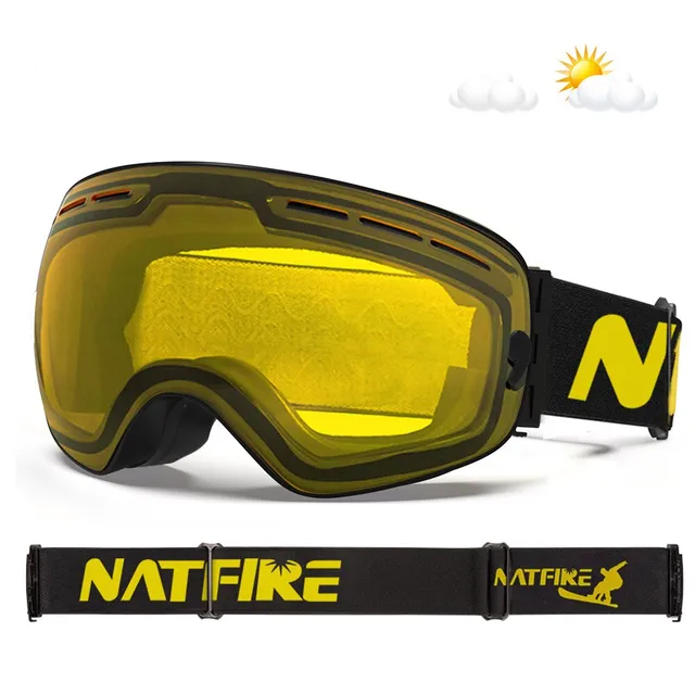 

Горнолыжные очки NATFIRE, Желтая линза/черная оправа