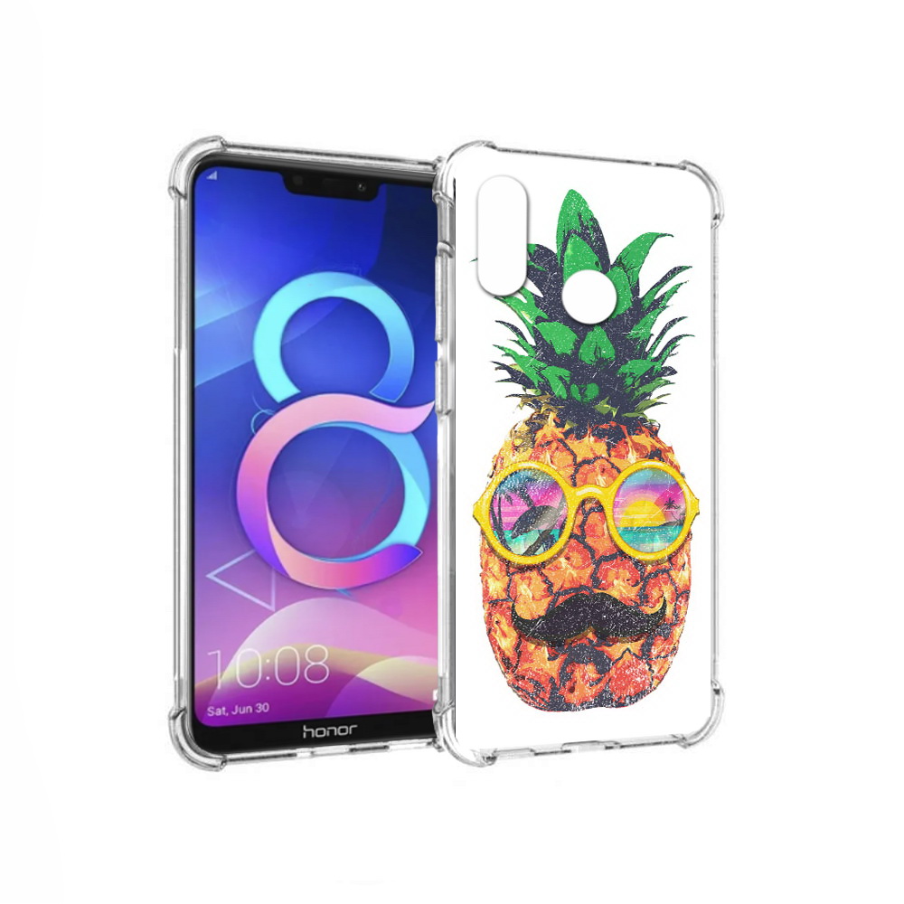 

Чехол MyPads Tocco для Honor 8C прикольный ананас с лицом (PT121522.29.556), Прозрачный, Tocco