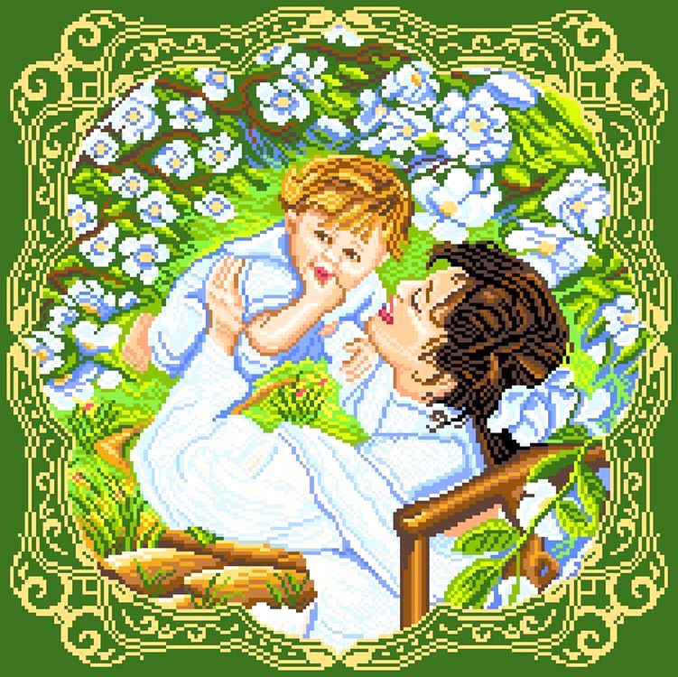 

Рисунок на ткани Счастье матери