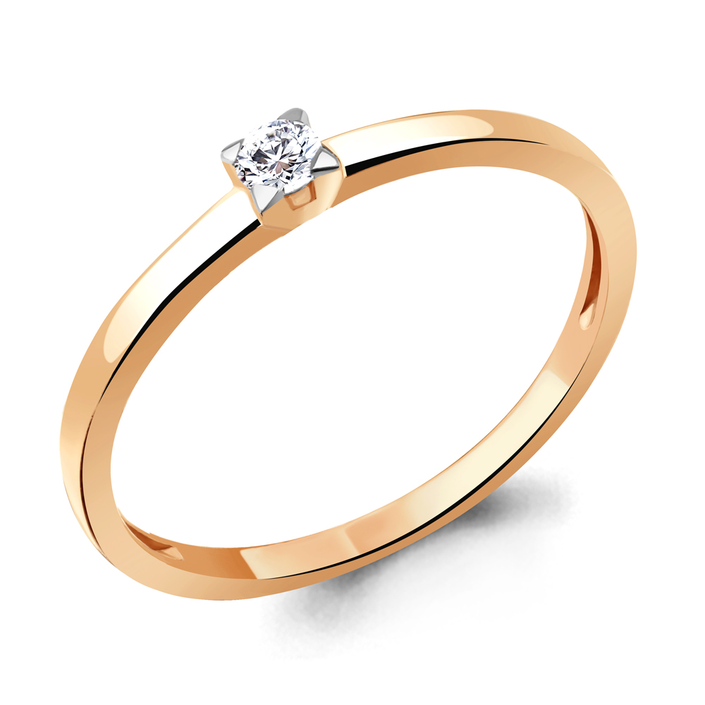

Кольцо помолвочное из красного золота с бриллиантом р. Aquamarine 964031к, 964031к_585_кз