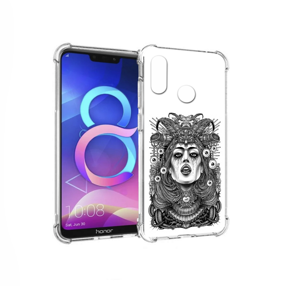 

Чехол MyPads Tocco для Honor 8C портрет девушки черно белый (PT121522.29.551), Прозрачный, Tocco