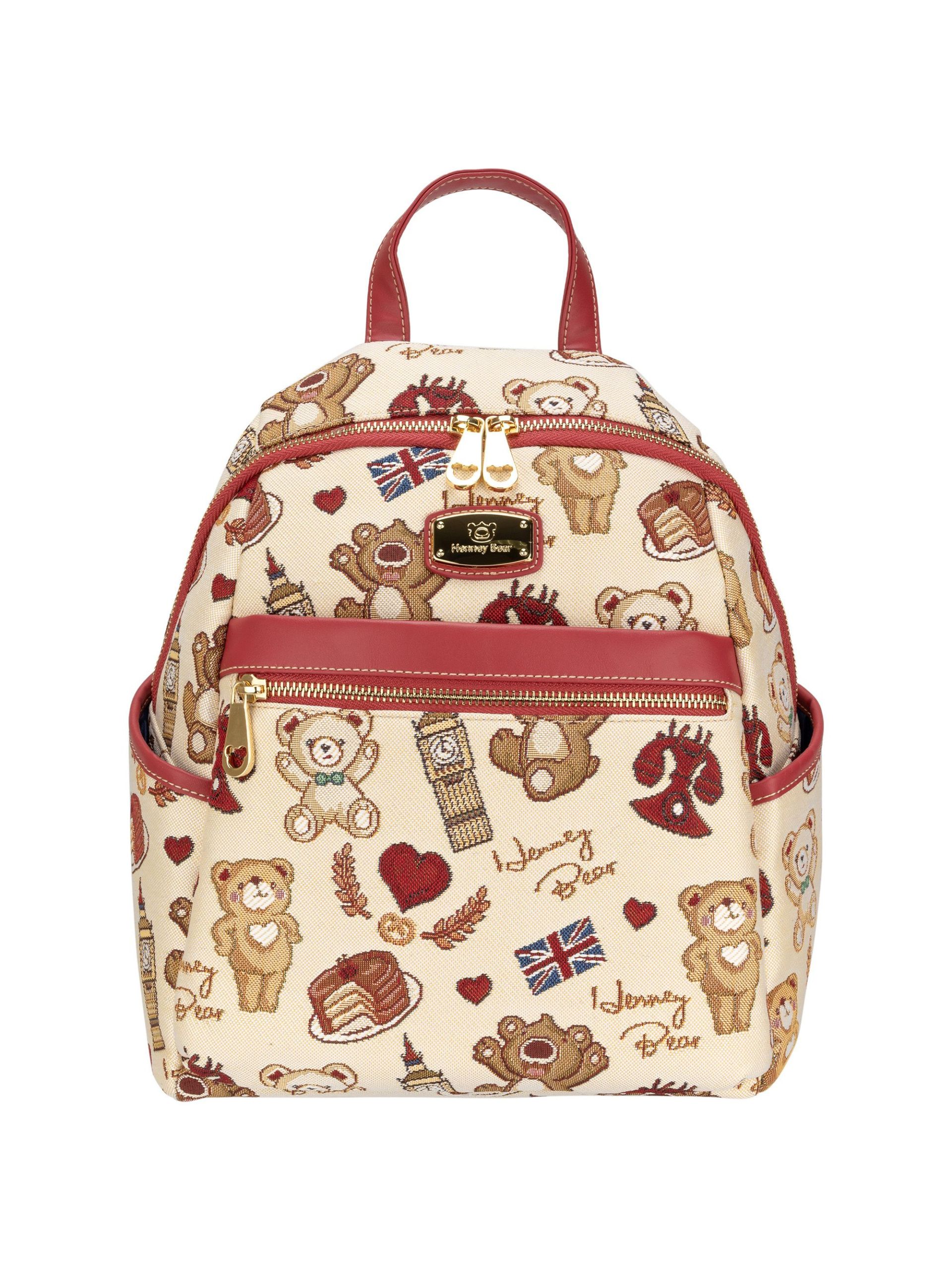 Рюкзак женский Henney Bear 101172-131hb-RED, бежевый, 31x28x14 см