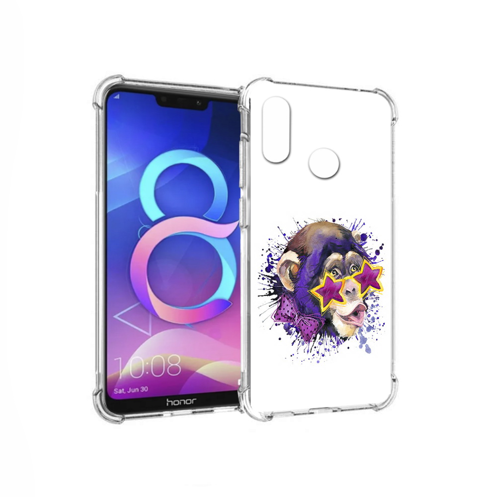 

Чехол MyPads Tocco для Honor 8C обезьяна в очках (PT121522.29.524), Прозрачный, Tocco