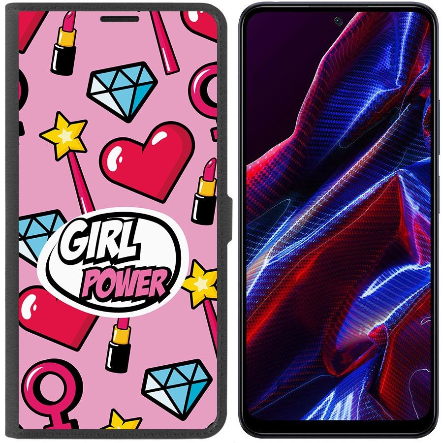 

Чехол-книжка Eco Book для Poco X5 Girl Power, Черный