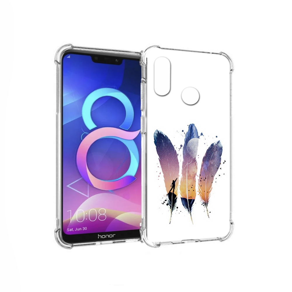 

Чехол MyPads Tocco для Honor 8C небесные перья (PT121522.29.519), Прозрачный, Tocco