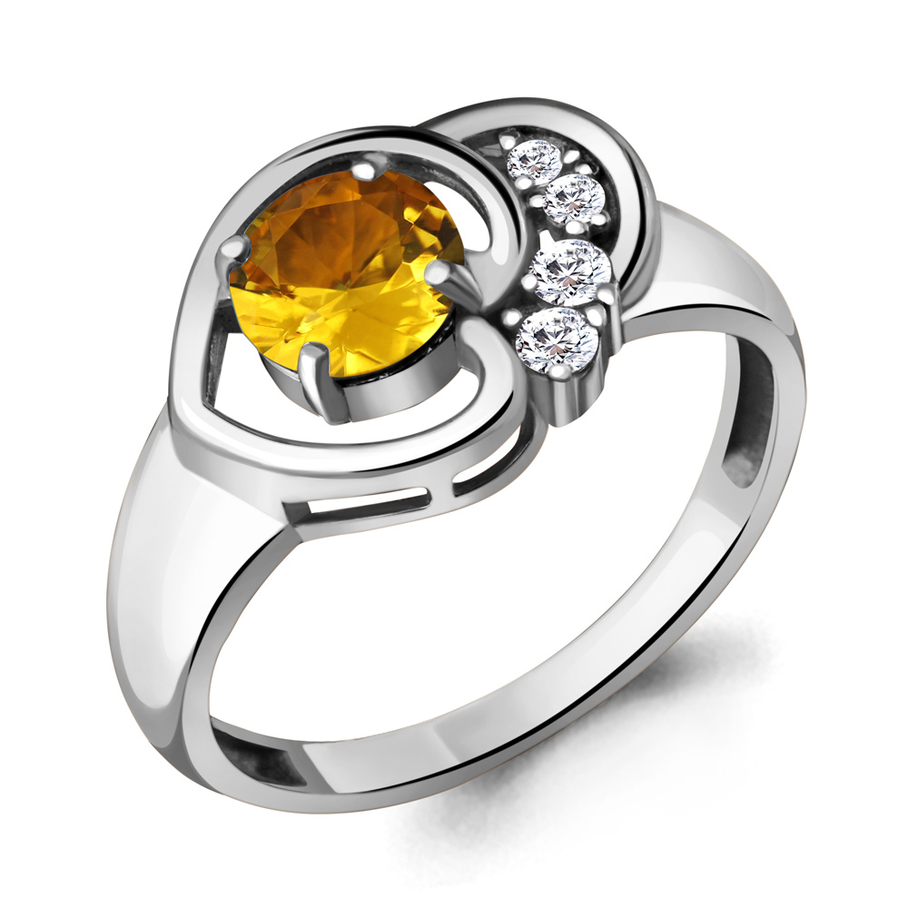 

Кольцо из серебра с цитрином/фианитом р., Aquamarine 6932506А, 6932506А_925_р