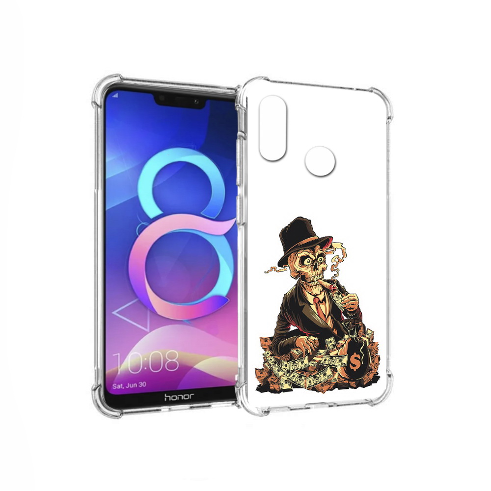 

Чехол MyPads Tocco для Honor 8C нарисованный череп с сигаретой (PT121522.29.515), Прозрачный, Tocco