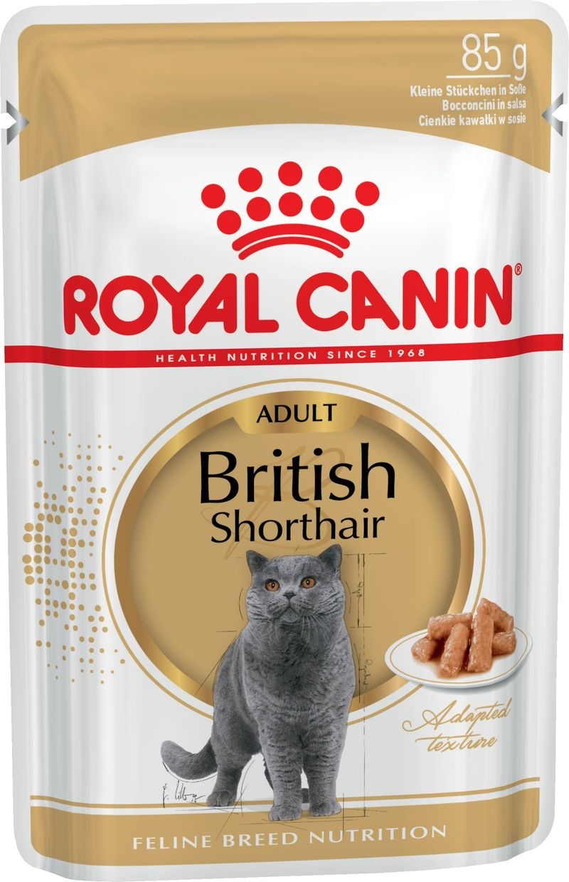 Влажный корм для кошек Royal Canin British Shorthair, мясо, рыба, 24шт по 85г