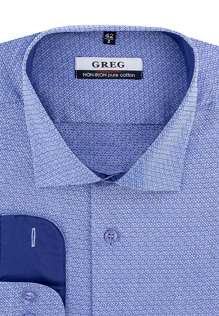 

Рубашка мужская Greg 01-00006223 голубая 40, Голубой, 01-00006223