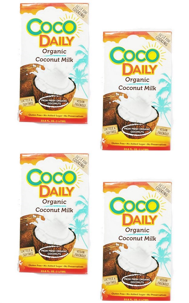 Молоко кокосовое Coco Daily Organic 17-19%, 1 л 4 штуки