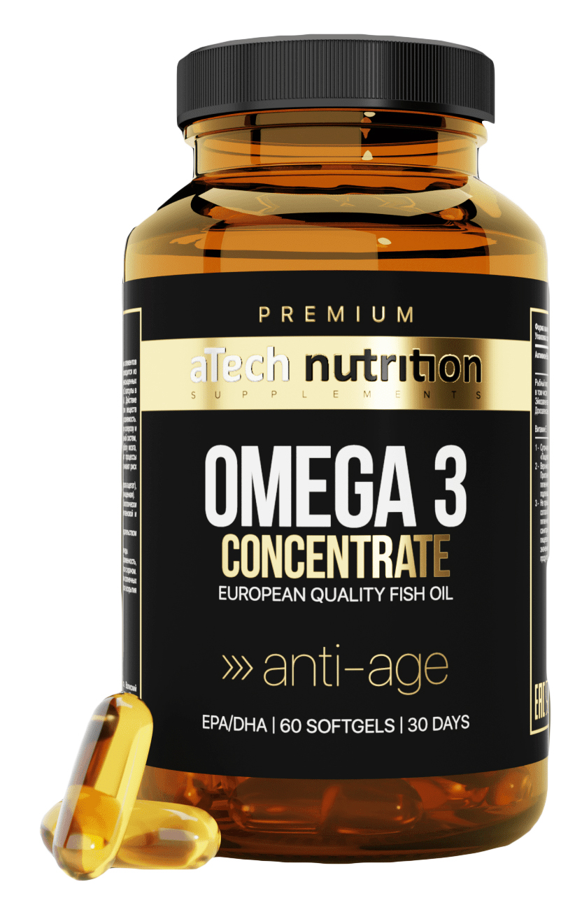 Купить Омега-3 рыбий жир Atech Nutrition PREMIUM Omega 3 Concetrate капсулы 60 шт.