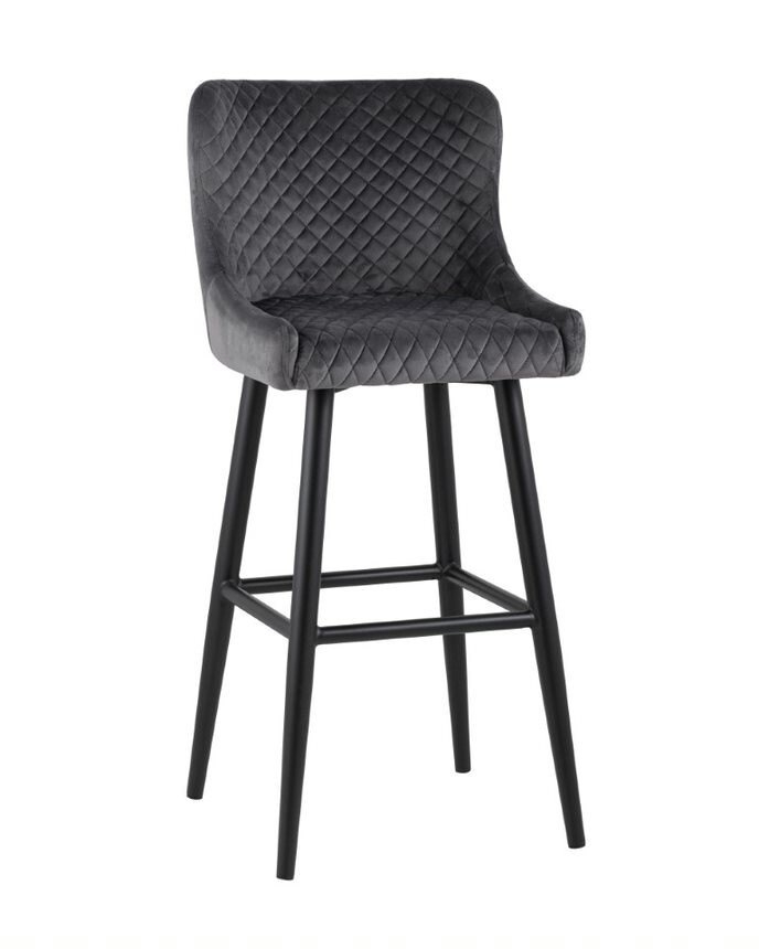 фото Барный стул stool group ститч mc15b velvet hlr-21 dual серый, серый