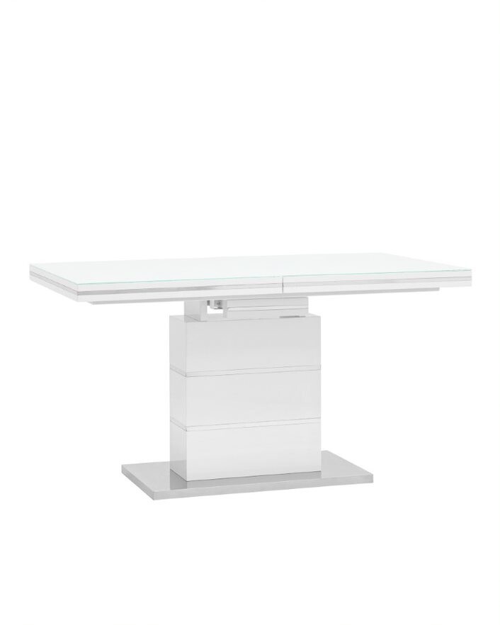 

Стол обеденный Stool Group Глазго N-115-140-HGW DUAL глянцевый белый, Глазго N-115-140-HGW DUAL глянцевый белы