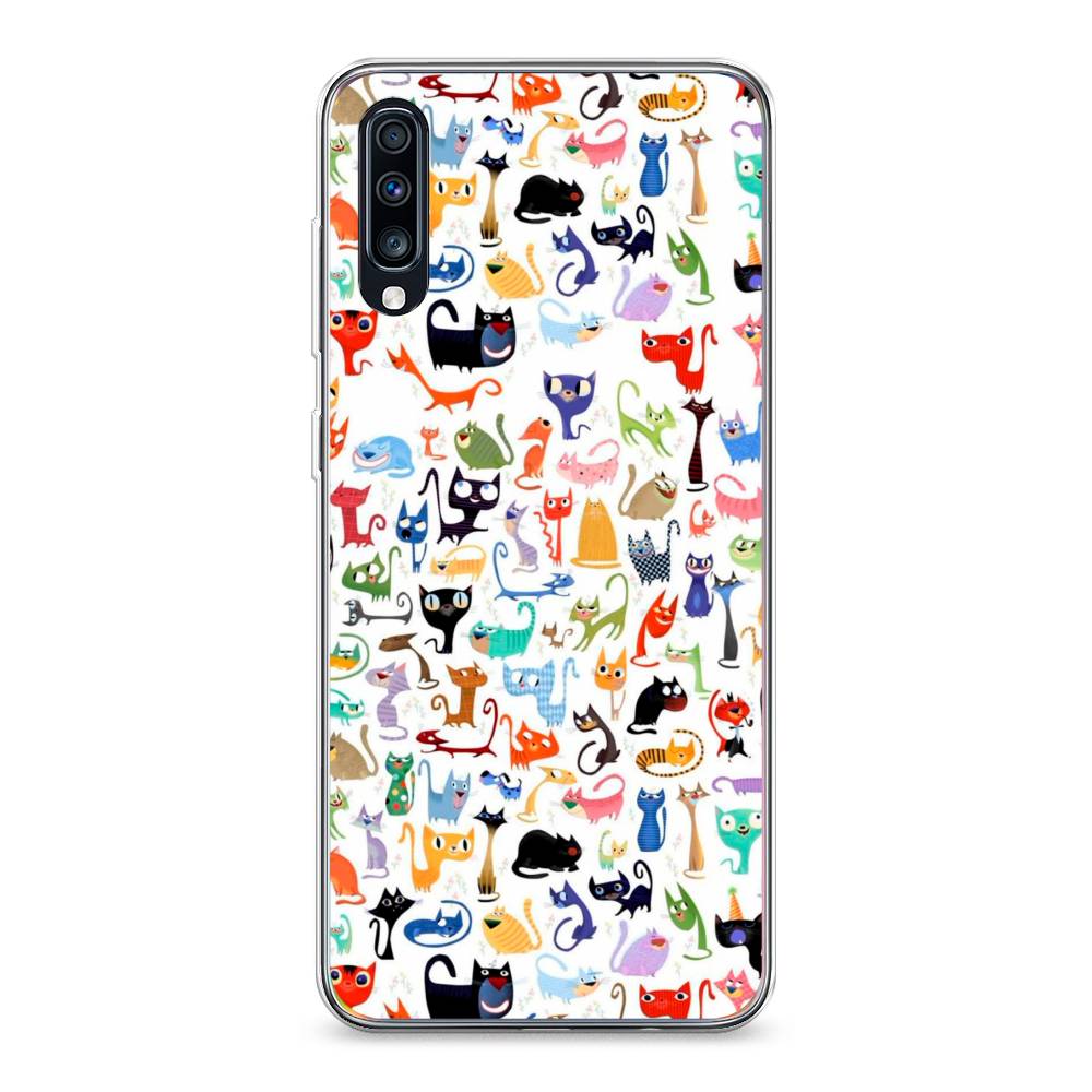 

Чехол на Samsung Galaxy A70 "Цветные коты", Разноцветный, 28150-1