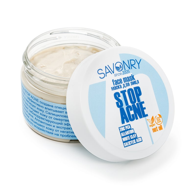 Маска для лица Savonry STOP ACNE 100 мл aravia крем матирующий для лица aravia laboratories anti acne mat cream 50 мл