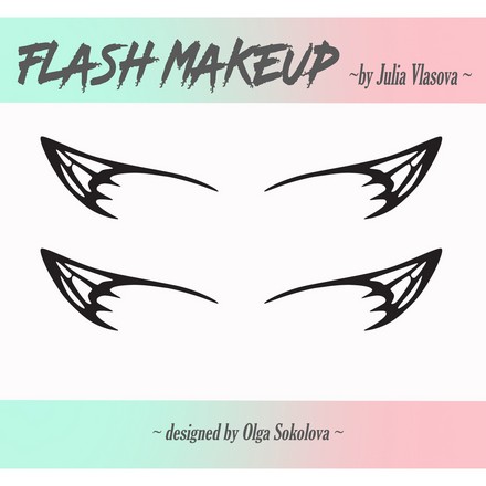 

Наклейки для макияжа FLASH MAKEUP, Fantasy №01 «Крыло дракона», черные