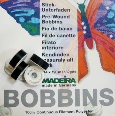 

Нить в шпулях Bobbins №150, 125м черные Madeira, Черный, 308 SCH