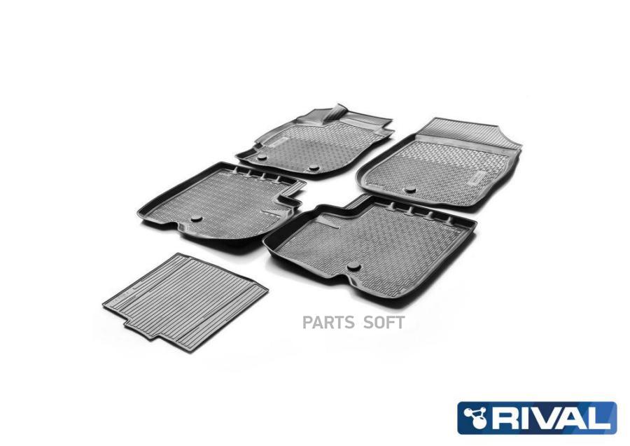 

Коврики в салон RIVAL для Nissan Almera G15 седан 2012-2018, с крепежом, 5 шт., 14101001
