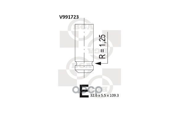 

BGA V991723 клапан двигателя впускной