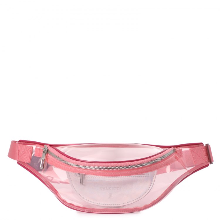 Поясная сумка женская Calzetti TRANSPARENT BELT BAG NEW, оранжево-розовый
