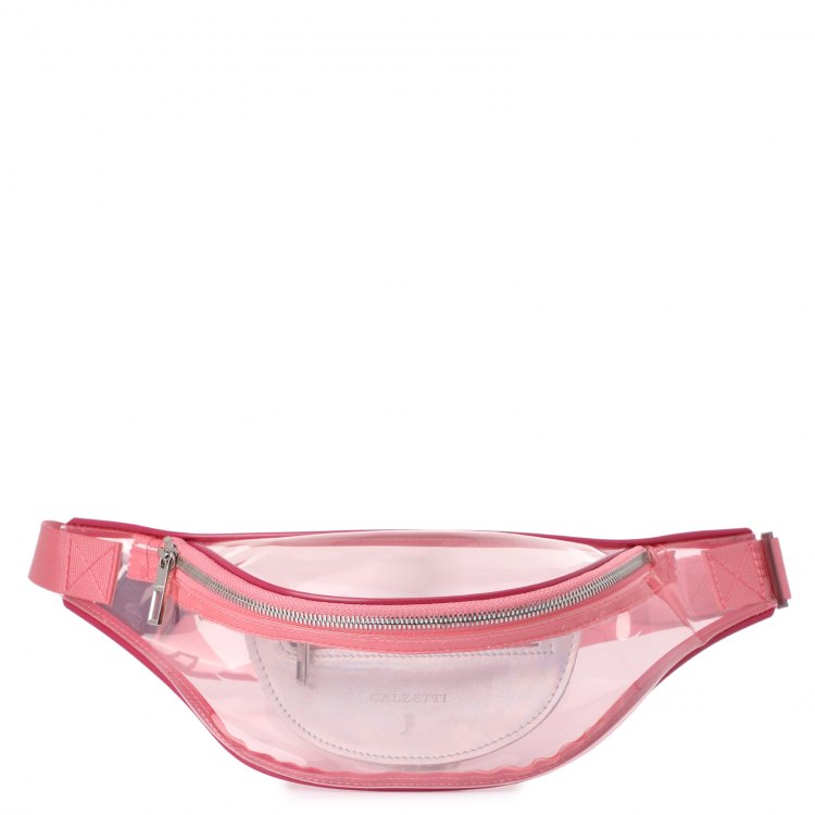 фото Поясная сумка женская calzetti transparent belt bag new оранжево-розовая