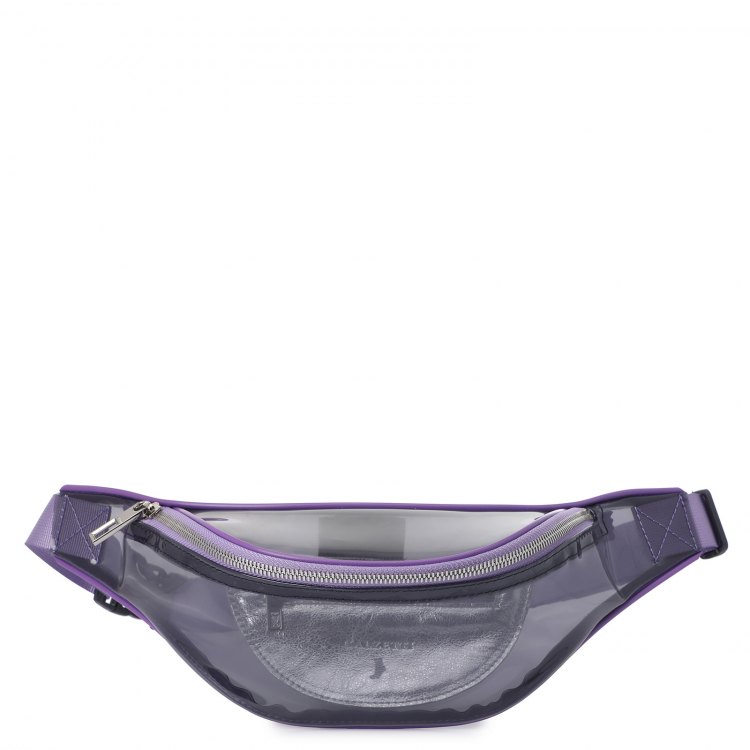 фото Поясная сумка женская calzetti transparent belt bag new серо-фиолетовая
