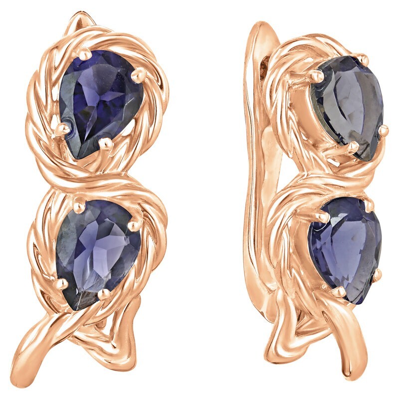 

Серьги из серебра с иолитом LAZURIT-ONLINE 7872RG, 7872RG