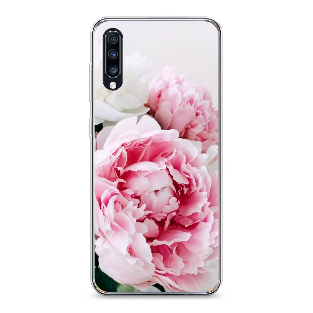 

Чехол на Samsung Galaxy A70 "Розовые и белые пионы", Розовый;белый, 28150-2