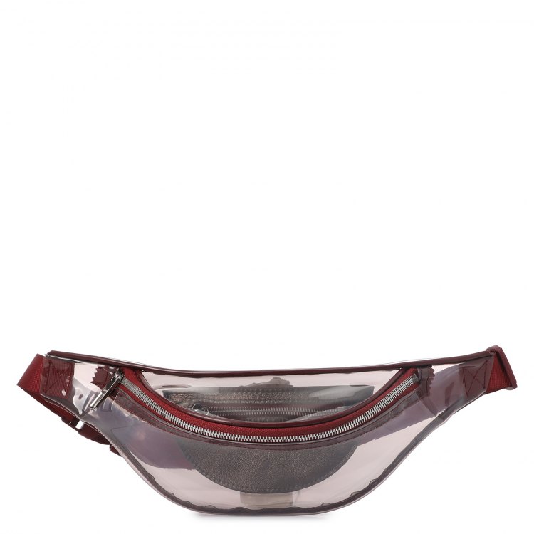 Поясная сумка женская Calzetti TRANSPARENT BELT BAG NEW, серо-фиолетовый/бордовый