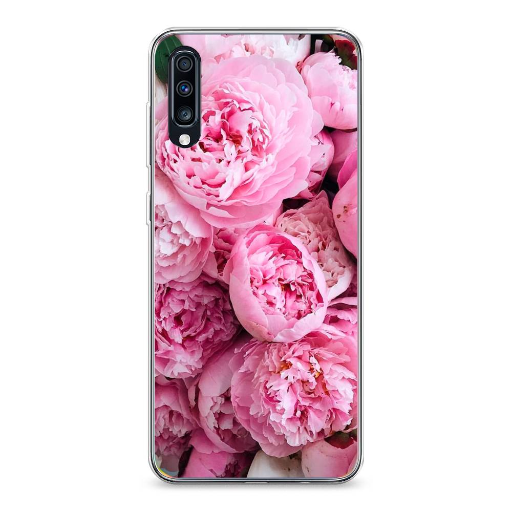 

Чехол на Samsung Galaxy A70 "Розовые пионы", Бежевый;розовый, 28150-2
