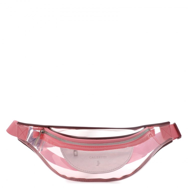 Поясная сумка женская Calzetti TRANSPARENT BELT BAG NEW, розовый/прозрачный