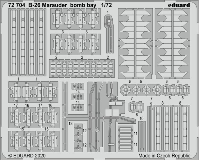 фото Фототравление eduard 72704 b-26 marauder бомболюк 1/72