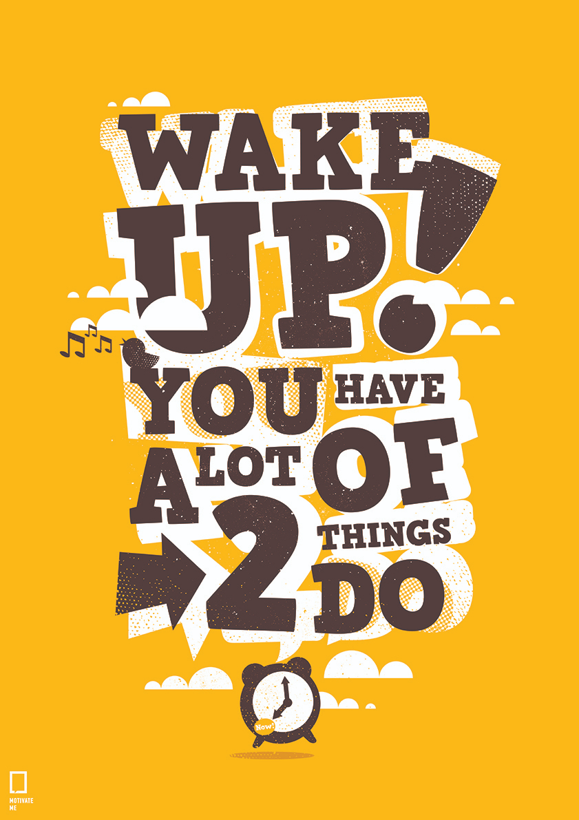 

Большой мотивационный постер на стену Wake Up! 50х70 см без рамы, MMWAKEUP