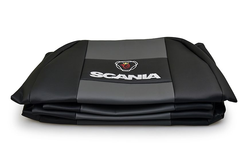 

Чехлы на сиденья SCANIA 5 серия (2 ремня / 2 высоких) экокожа (Серые), Серый