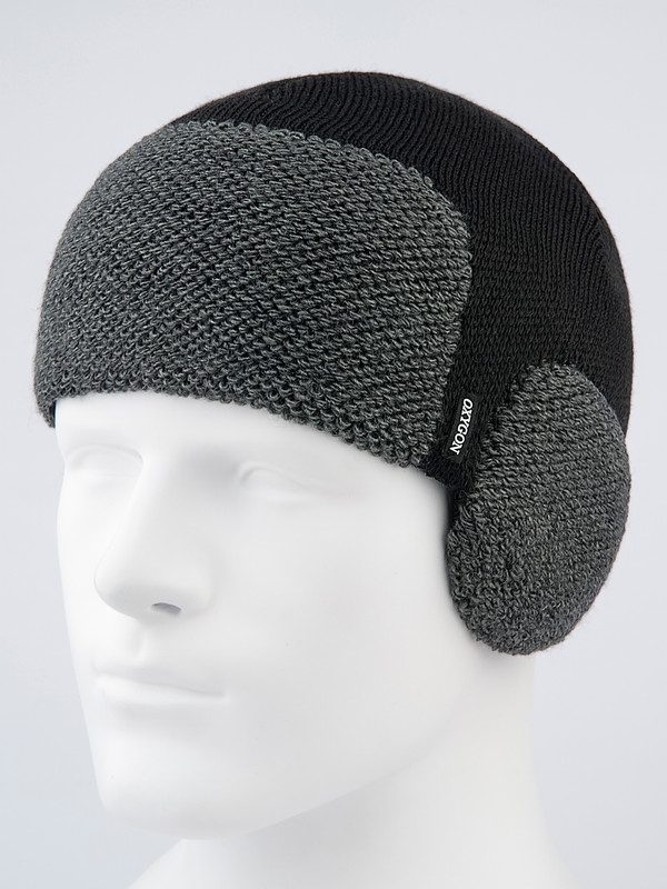 

Шапка ушанка мужская OXYGON Helm черная, серая, р.54-59, Helm
