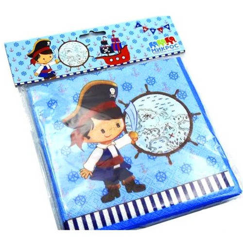 Салфетка Приключения пирата 3-х слойная 33*33 см (12 шт./уп.) Ч30564