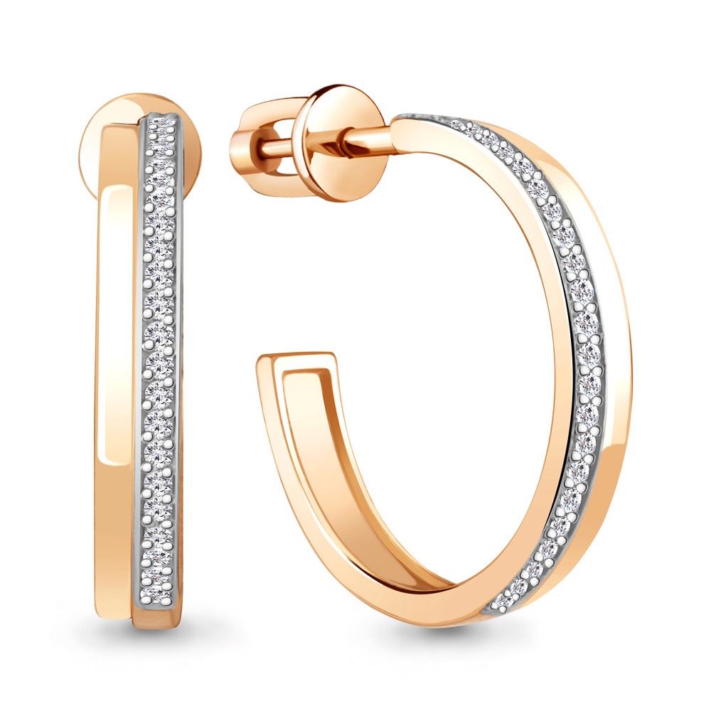 

Серьги конго из красного золота с бриллиантом Aquamarine 942879к, 942879к_585_кз
