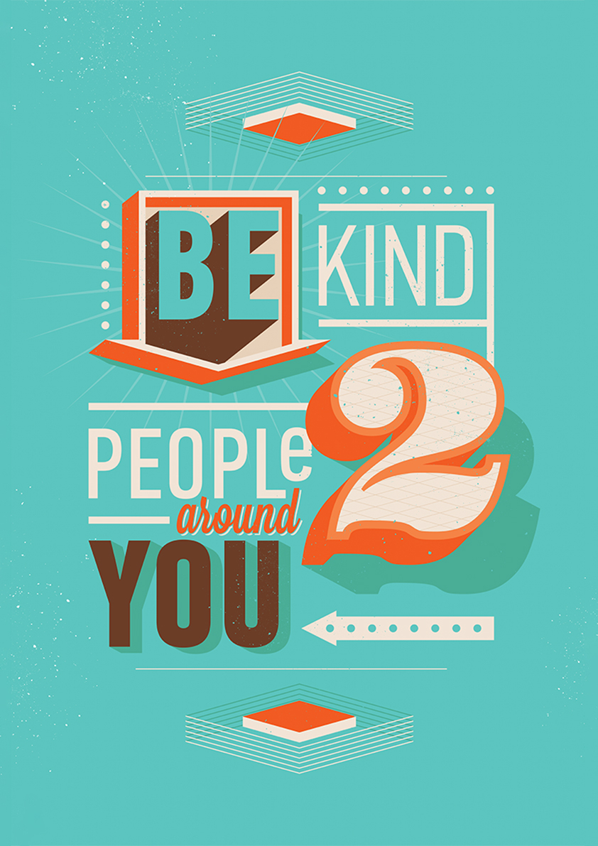 

Большой мотивационный постер на стену Be Kind 60х90 см без рамы, MMBEKIND